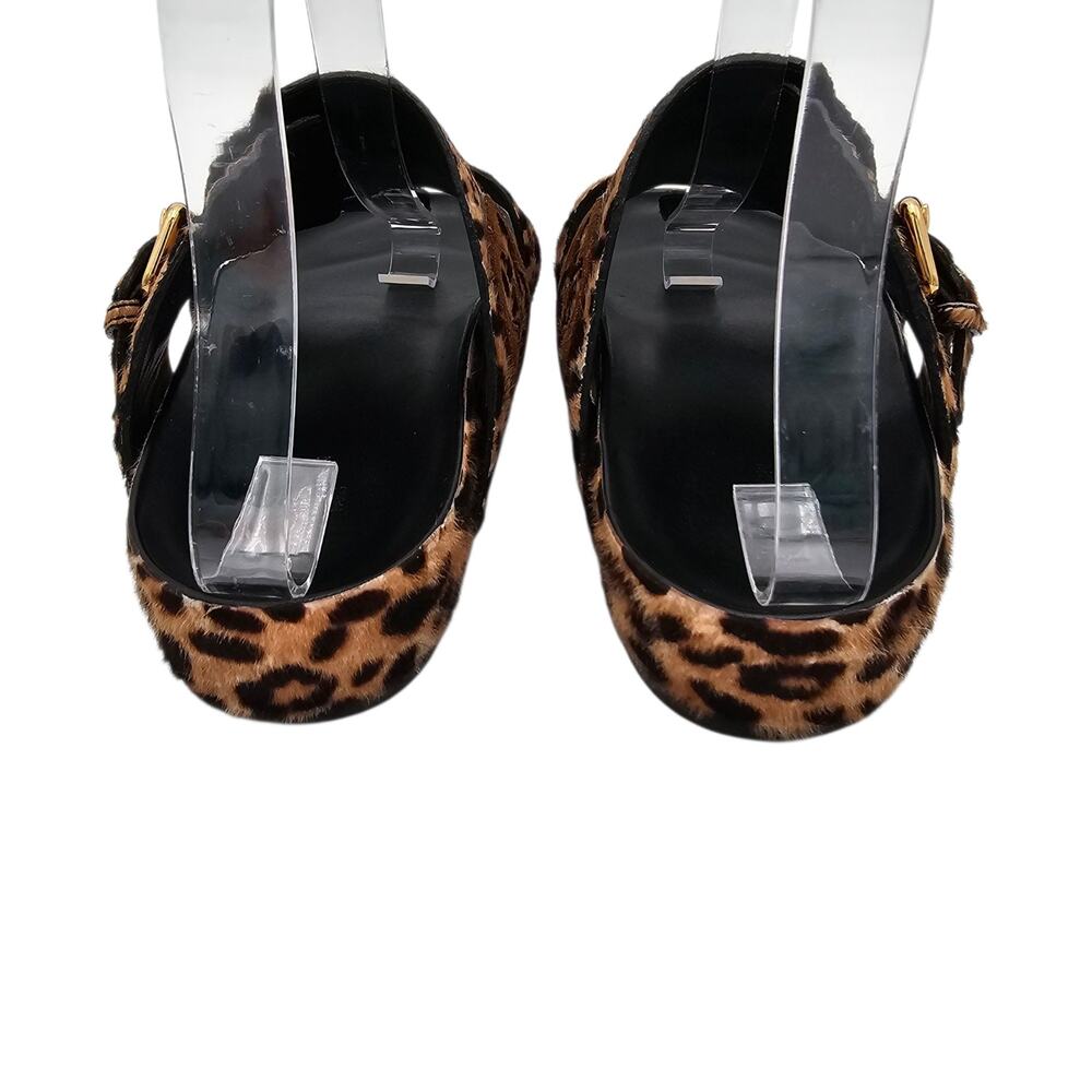 Louis Vuitton Bom Dia Flat Slide Sandal Monogram Leopard Gold Size 37 US 7 - Picture 8 of 15